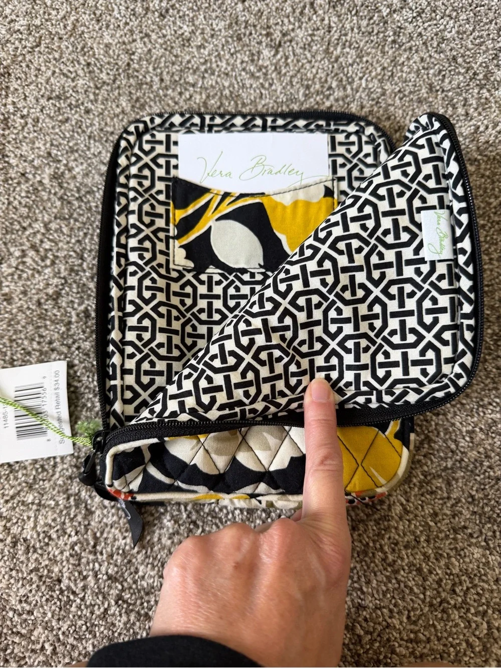 NWT Vera Bradley Yellow Floral Quilted e-reader Sleeve
